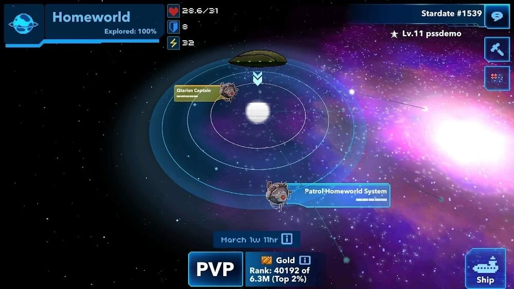 Captura de pantalla del gameplay de Pixel Starships 7