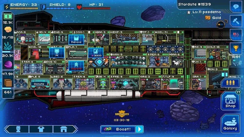 Captura de pantalla del gameplay de Pixel Starships 6