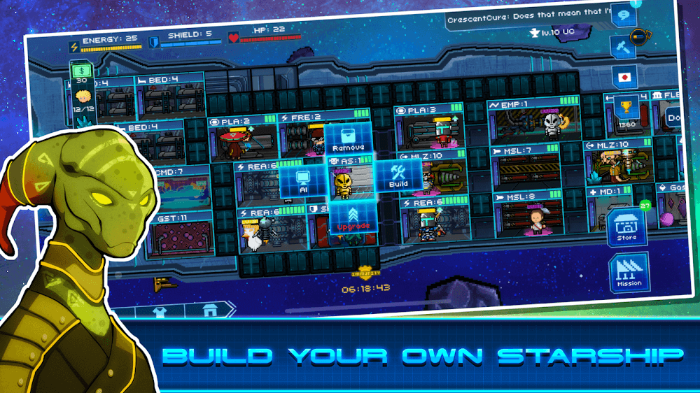 Captura de pantalla del gameplay de Pixel Starships 2