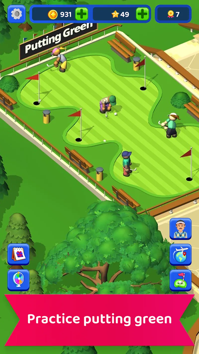 Captura de tela do gameplay de Idle Golf Club Manager Tycoon 6