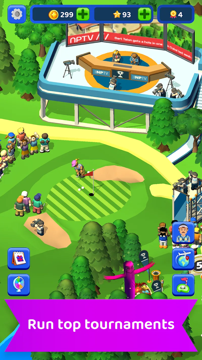 Captura de tela do gameplay de Idle Golf Club Manager Tycoon 5
