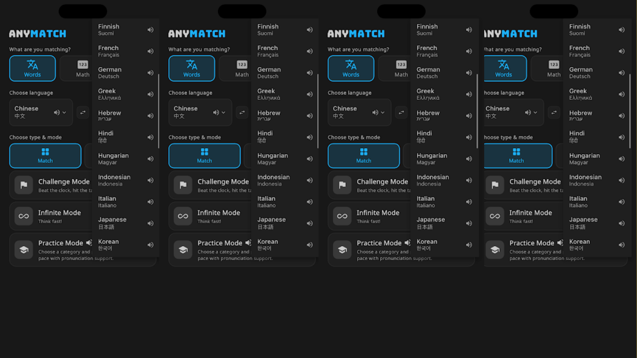 Vista previa de AnyMatch: Language Practice 1
