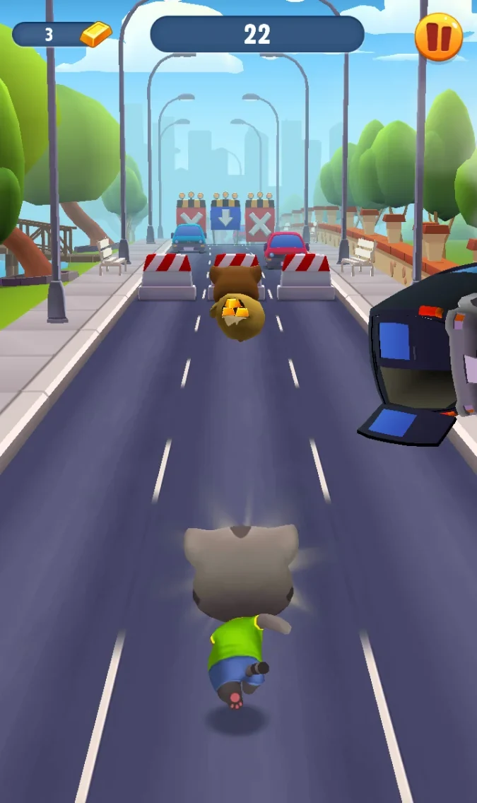 Capture d'écran de gameplay 2 de Talking Tom Gold Run