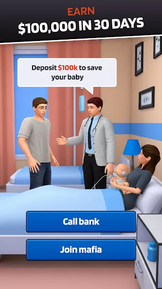 Capture d'écran du gameplay de Pawn to Don Mafia Crime Story 3