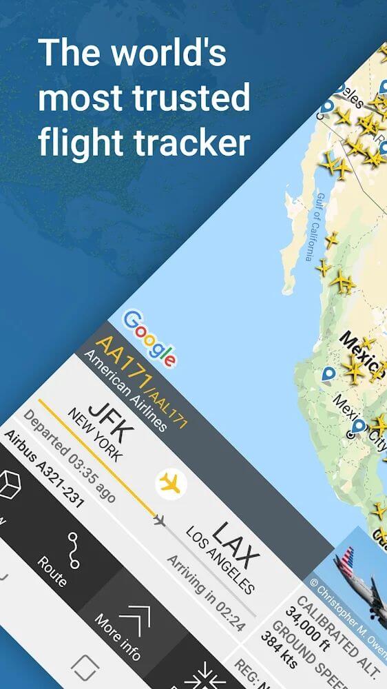 Ảnh chụp màn hình Flightradar24 Flight Tracker 2