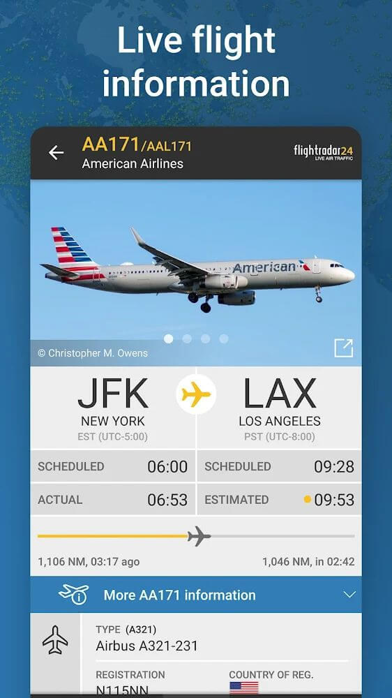 Ảnh chụp màn hình Flightradar24 Flight Tracker 4
