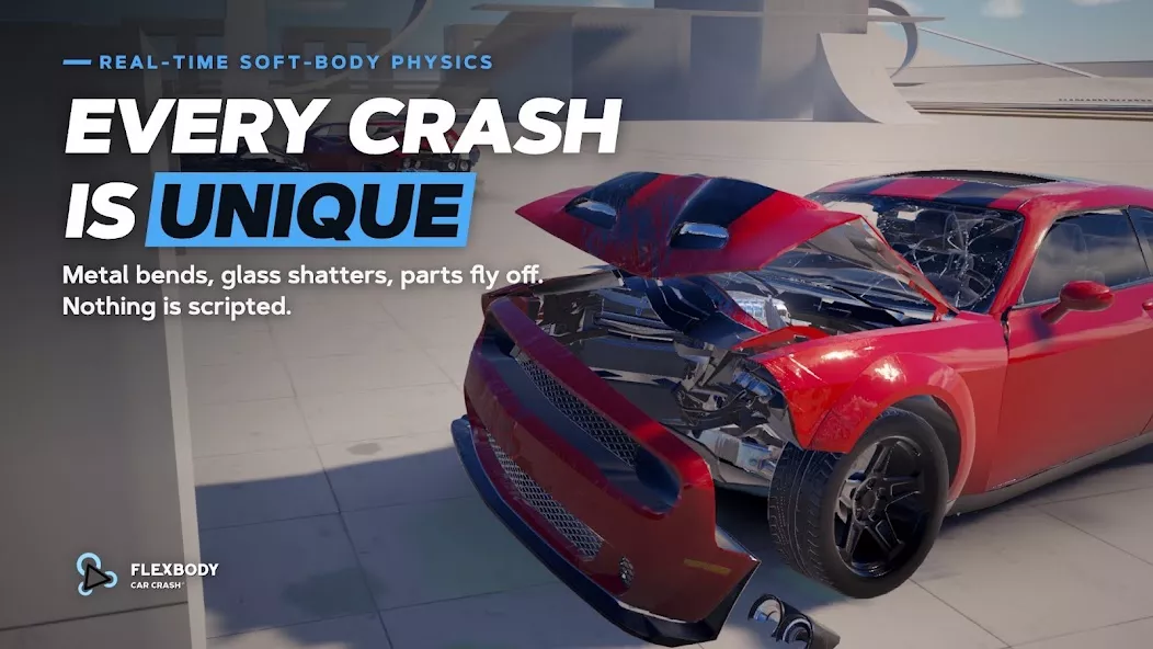 Capture d'écran du gameplay de Flexbody Car Crash: Soft Body 1