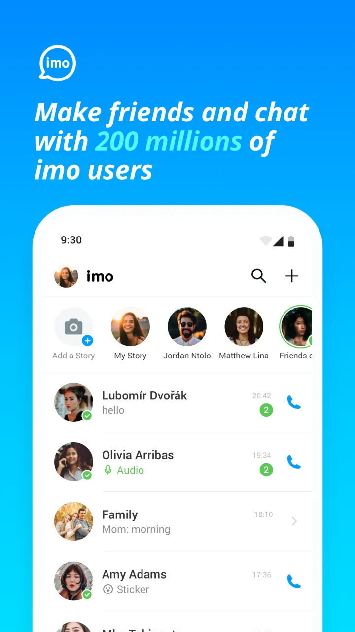 Capture d'écran de l'application Imo Beta 1
