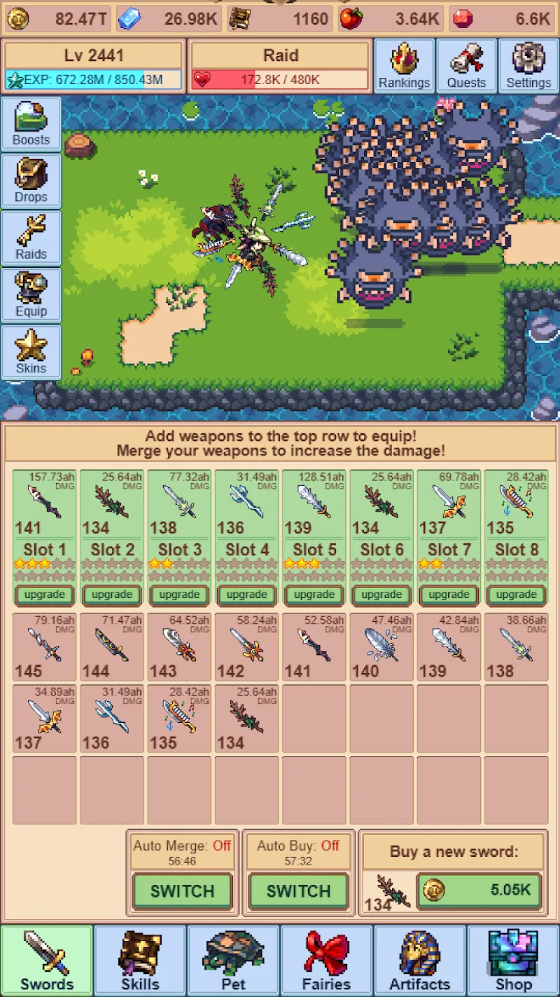Capture d'écran du gameplay d'Idle Sword Master 3