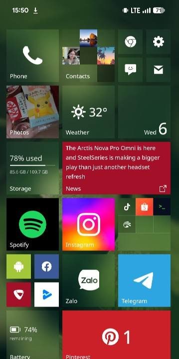 Vista previa de la aplicación METROV Launcher 3