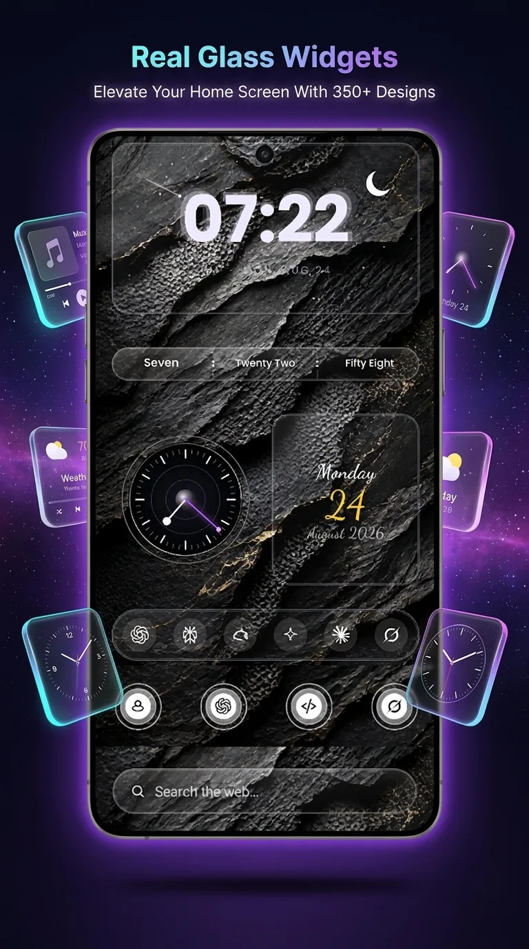 Capture d'écran 4 de Crystal Glass Widget Pro