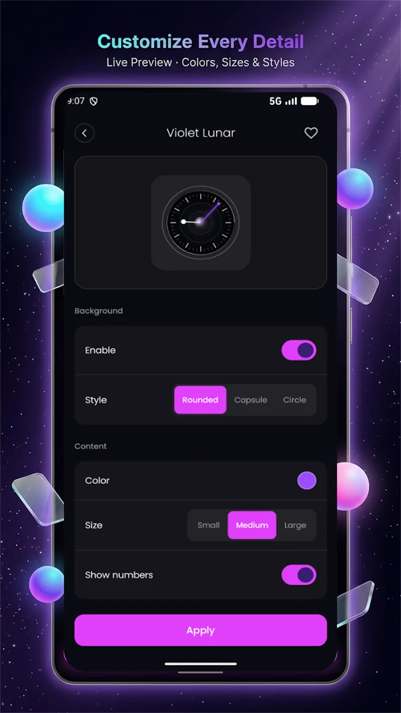 Capture d'écran 3 de Crystal Glass Widget Pro