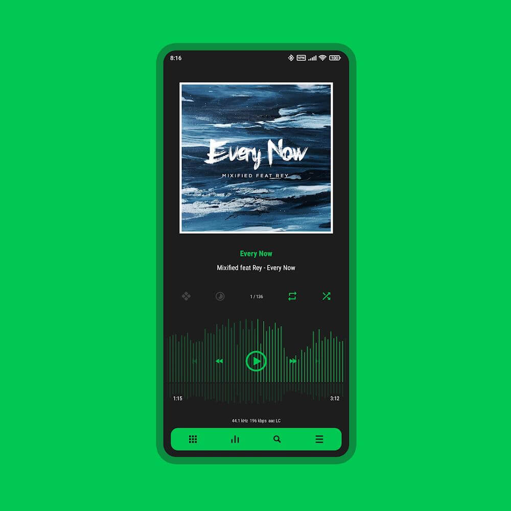 Luminous Black - Poweramp Skin screenshot 4