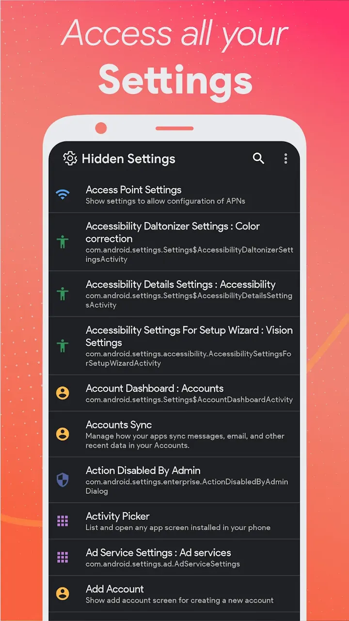 MIUI Hidden Settings Activity interface screenshot 4