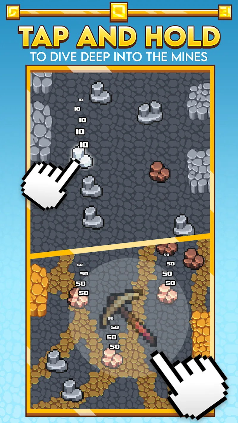Tangkapan layar dalam game Idle Obelisk Miner 2
