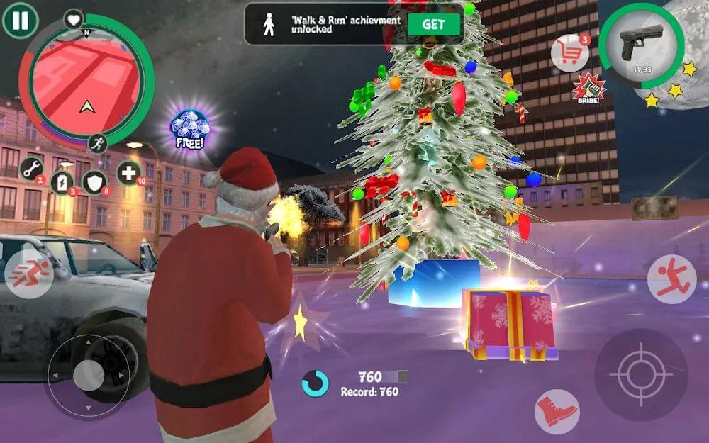 Tangkapan layar gameplay Crime Santa 2
