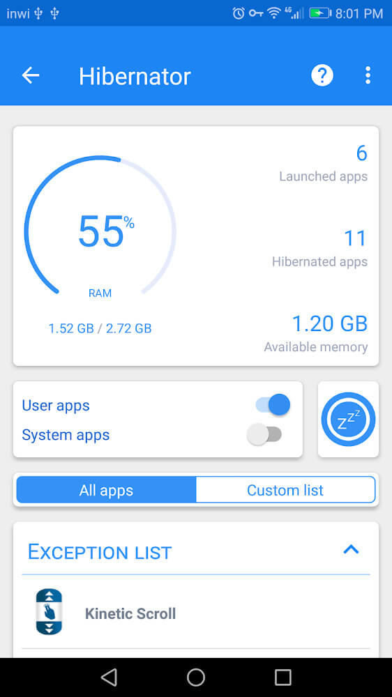 Hibernator screenshot 2