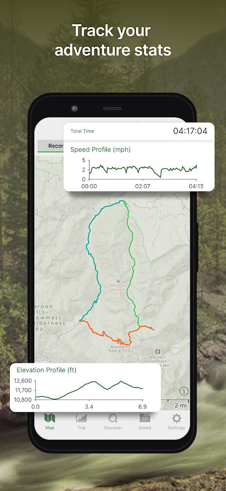 Screenshot aplikasi Gaia GPS 3