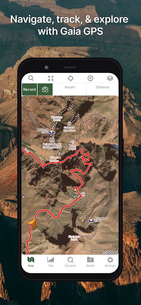 Screenshot aplikasi Gaia GPS 2