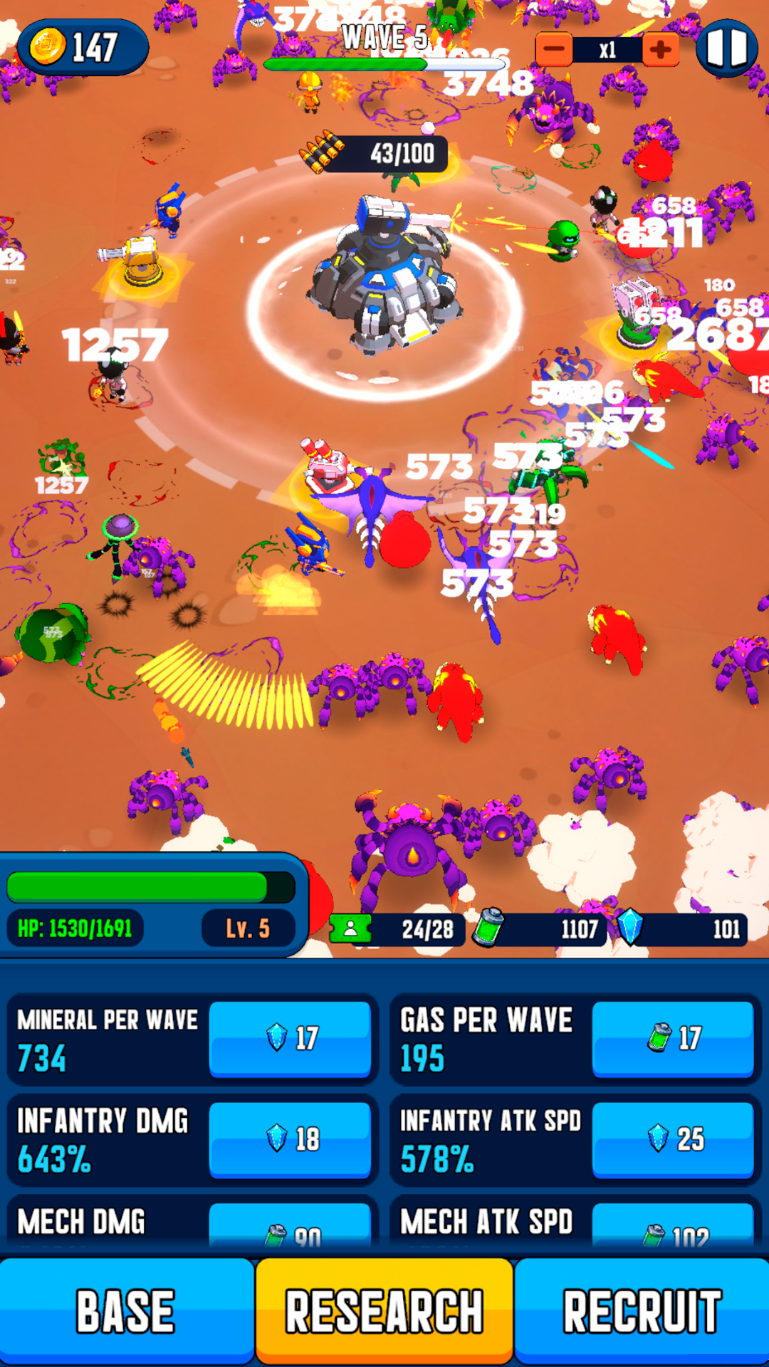 Space Base: Idle Tower Defense gameplay screenshot 5