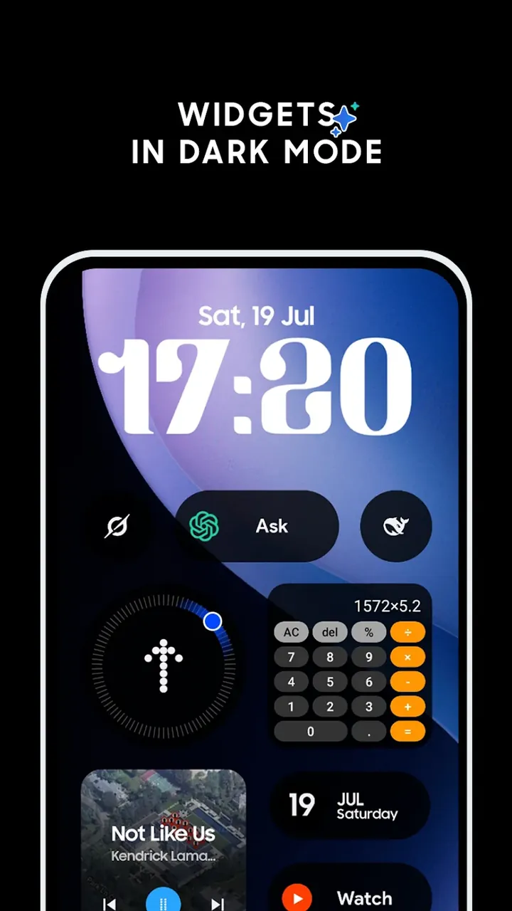 Captura de tela One UI Widgets 3