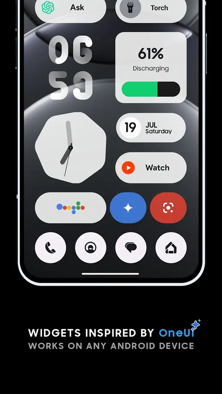 Captura de tela One UI Widgets 2