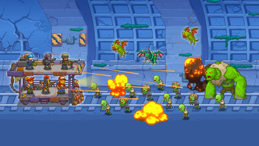 Captura de pantalla 1 de Tower Train: Zombie Defense 2D