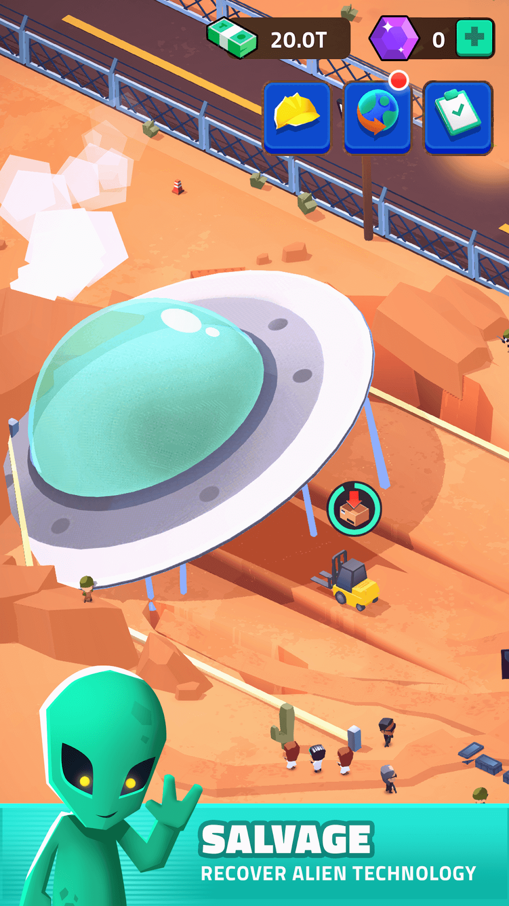 Idle Area 51 gameplay screenshot 2