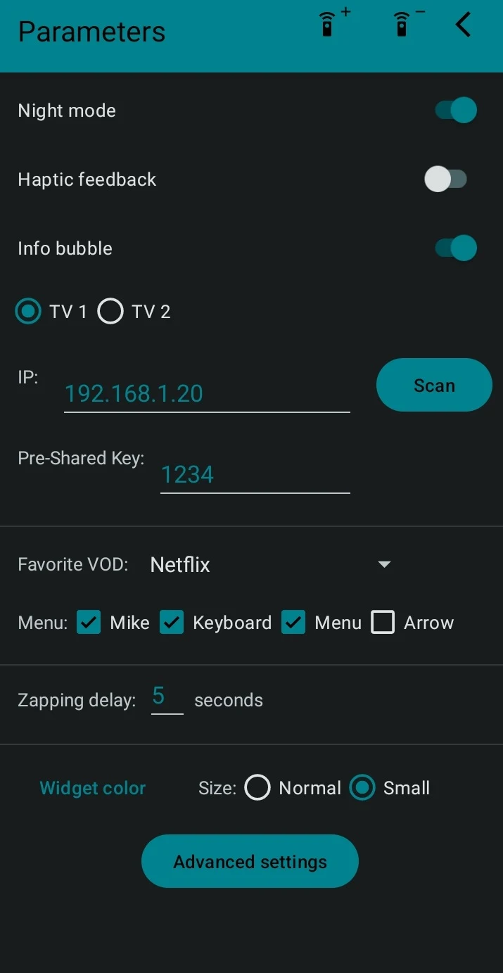 Captura de tela do Smart TV remote 3