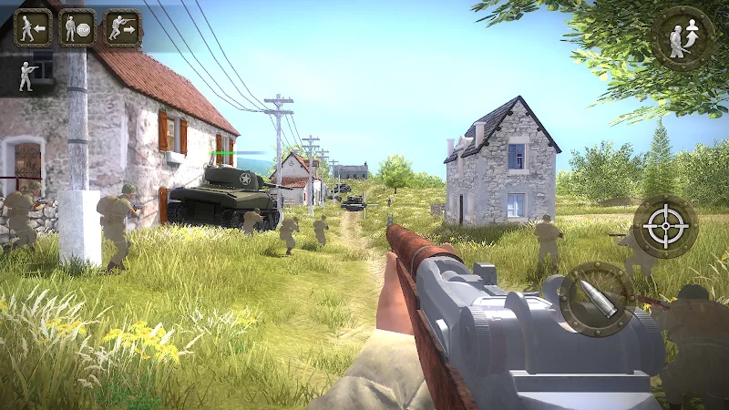 Tangkapan layar gameplay Battlefront Europe: WW2 Heroes 2