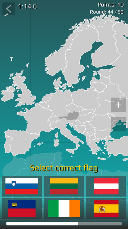 Tangkapan layar World Map Quiz 3