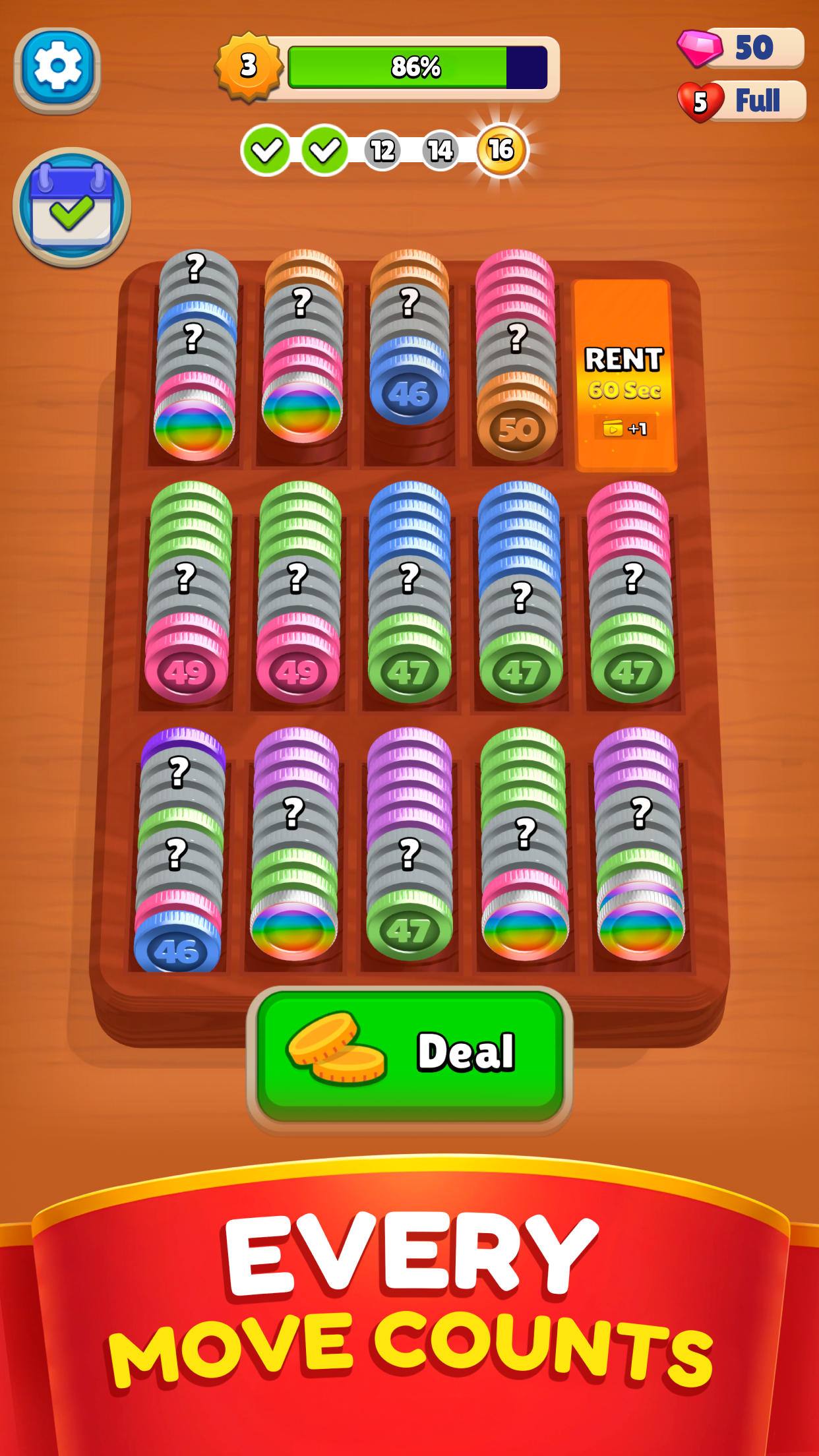 Tangkapan layar 3 Pocket Sort: Coin Merge Puzzle
