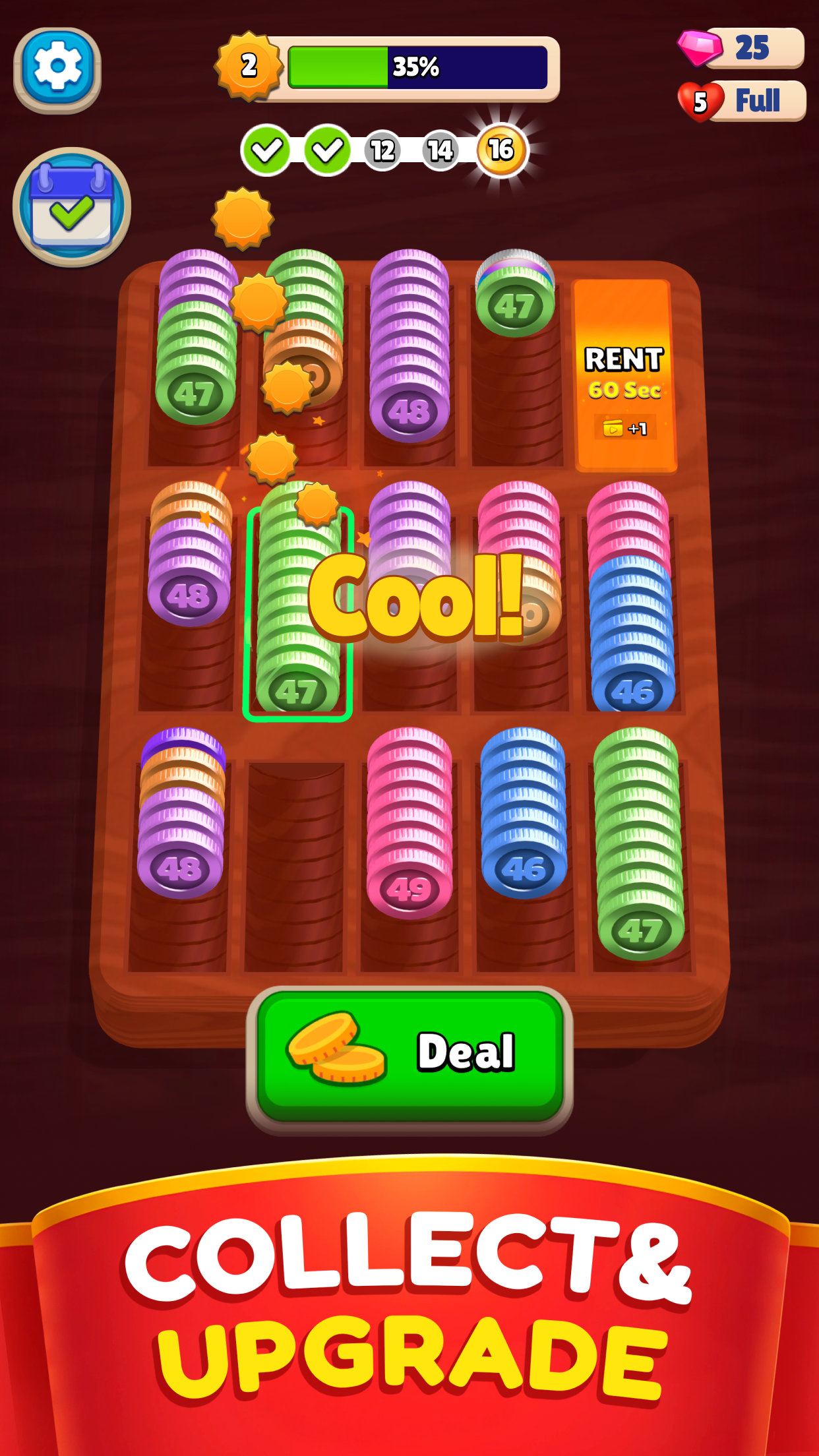 Tangkapan layar 2 Pocket Sort: Coin Merge Puzzle