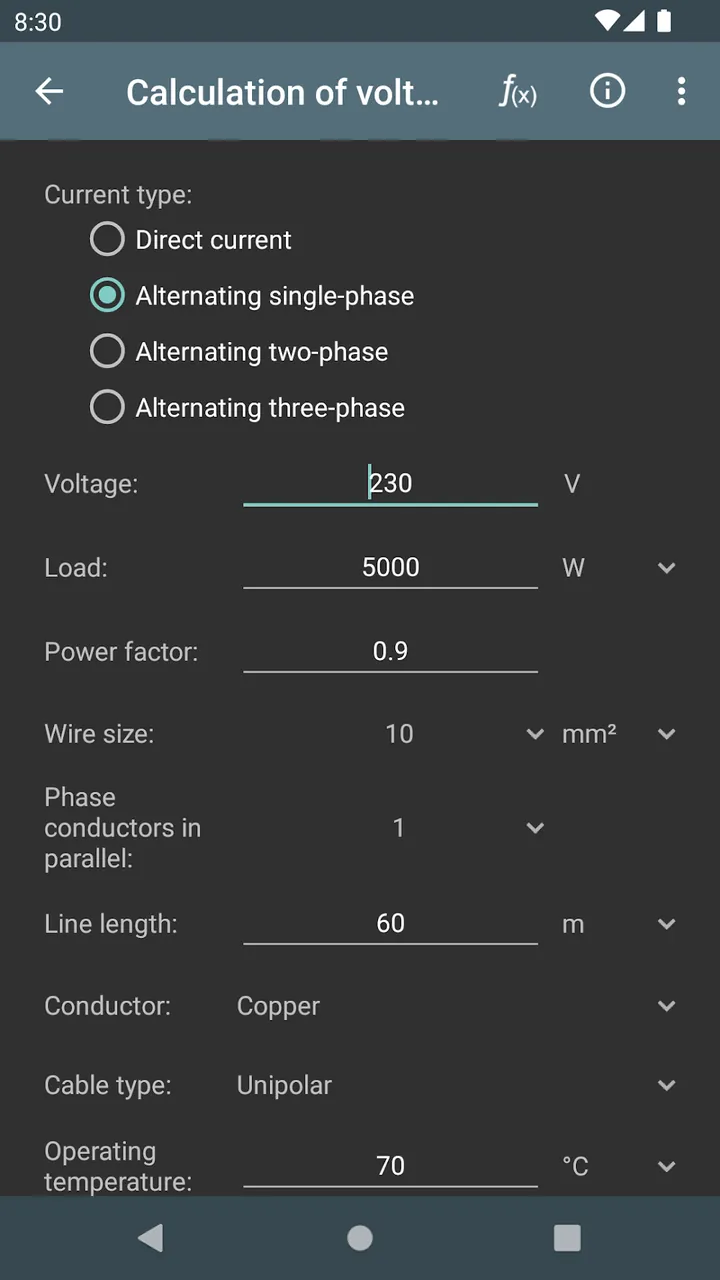 Electrical Calculations preview screenshot 4