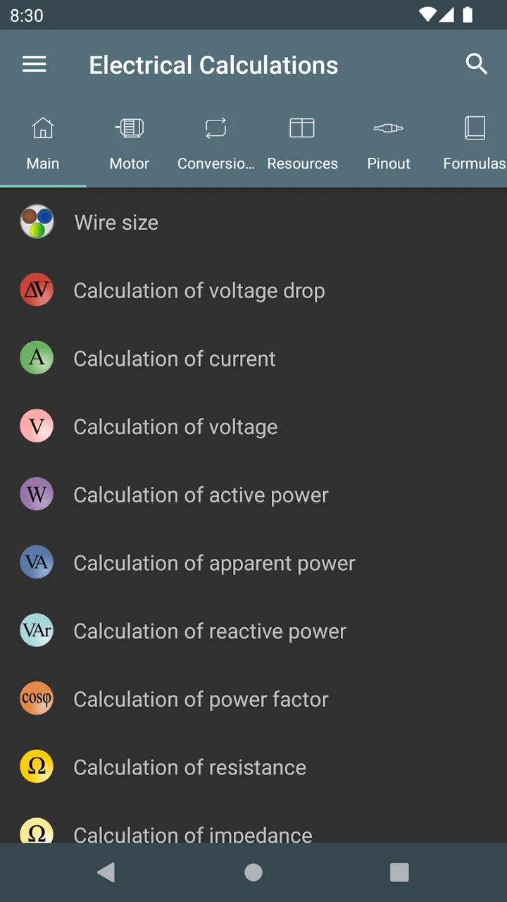 Electrical Calculations preview screenshot 2