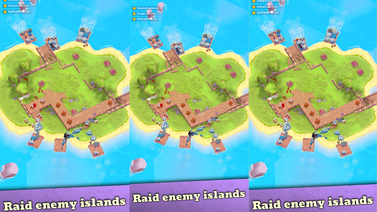 Capture d'écran du gameplay d'Island Raid 1