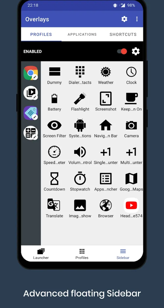 Aperçu 6 de Overlays - Floating Launcher
