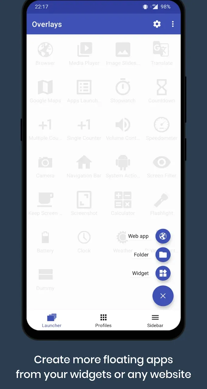 Aperçu 3 de Overlays - Floating Launcher