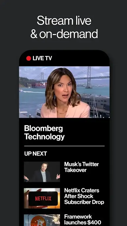 Capture d'écran de l'application Bloomberg 2