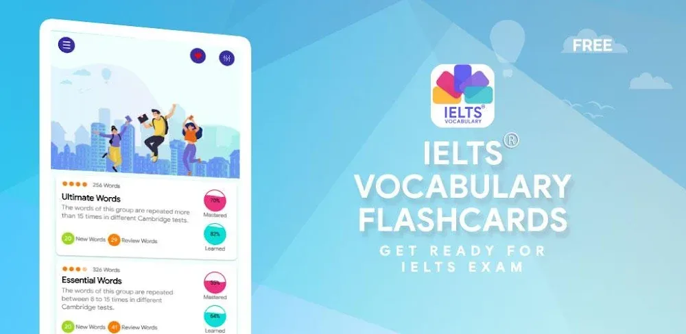 Capture d'écran 1 de IELTS Vocabulary Flashcards