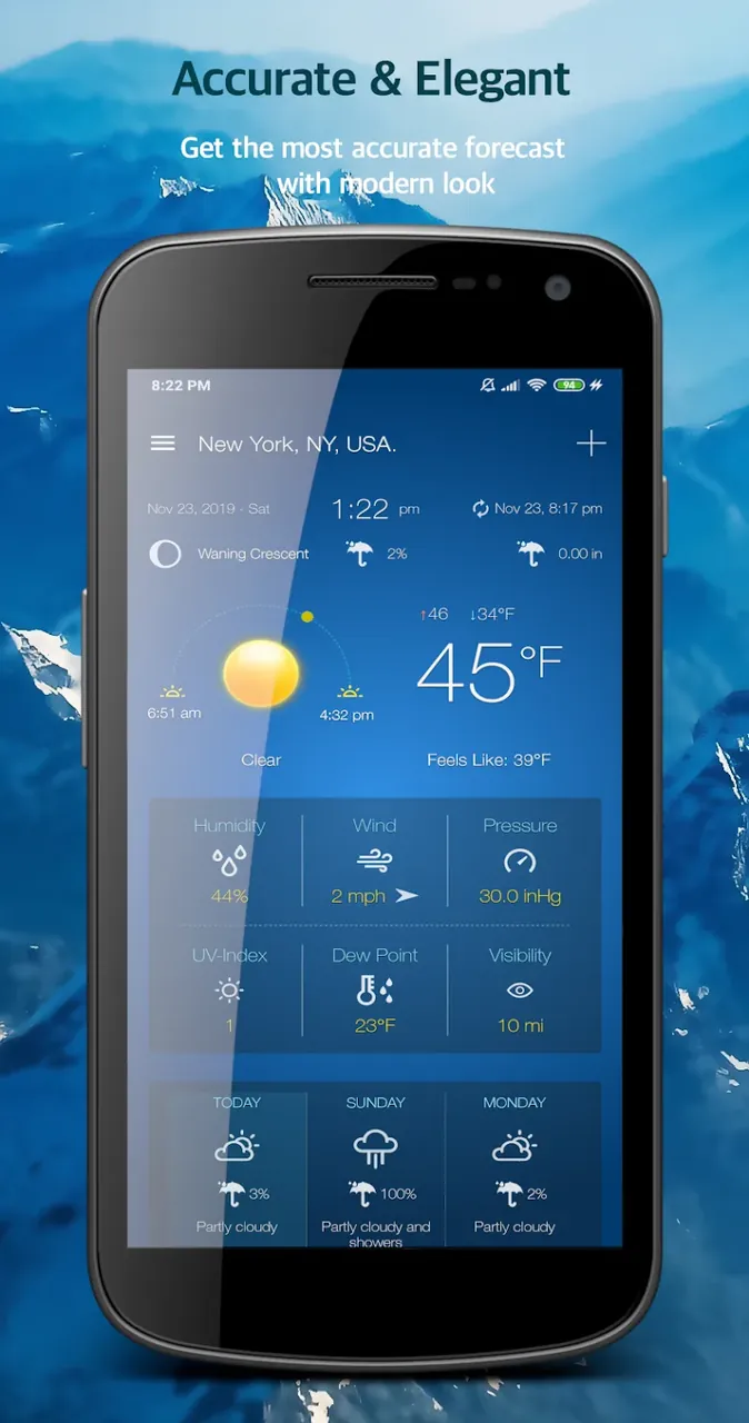Weather Advanced for Android capture d'écran 5