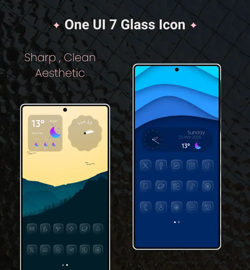 Aperçu 4 de One UI 7 Glass Icons