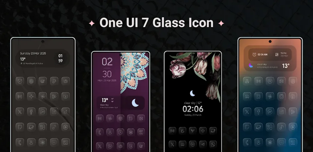 Aperçu 1 de One UI 7 Glass Icons