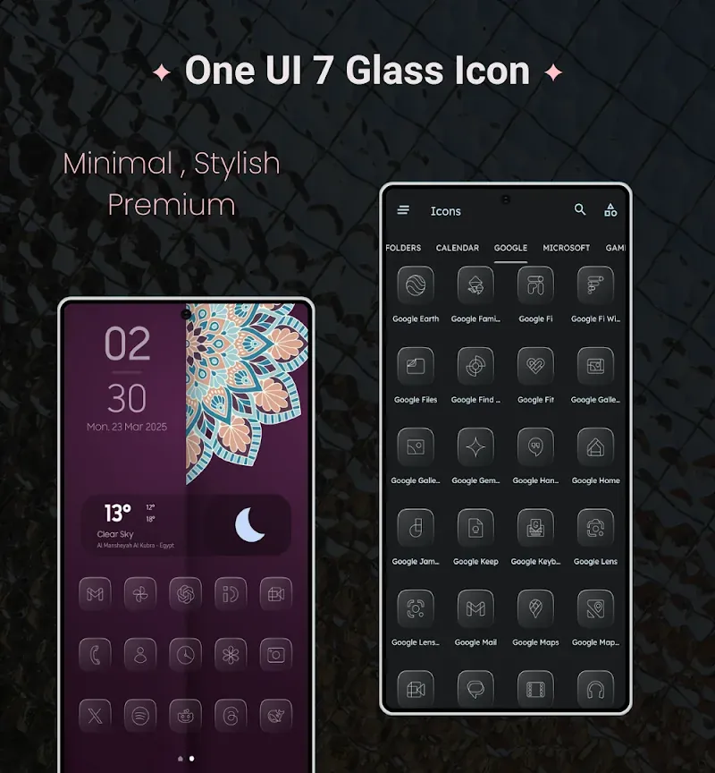 Aperçu 3 de One UI 7 Glass Icons