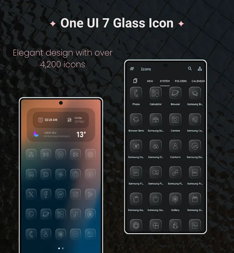 Aperçu 2 de One UI 7 Glass Icons