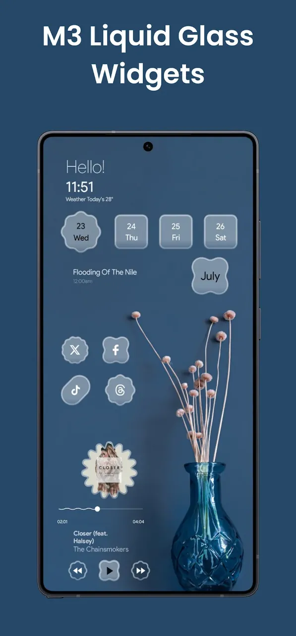 Capture d'écran de l'application Material Glass Widgets 3