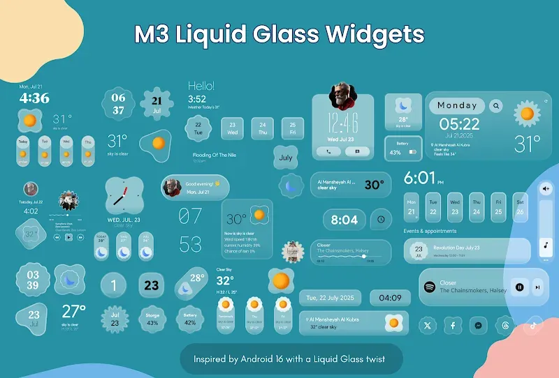 Capture d'écran de l'application Material Glass Widgets 2