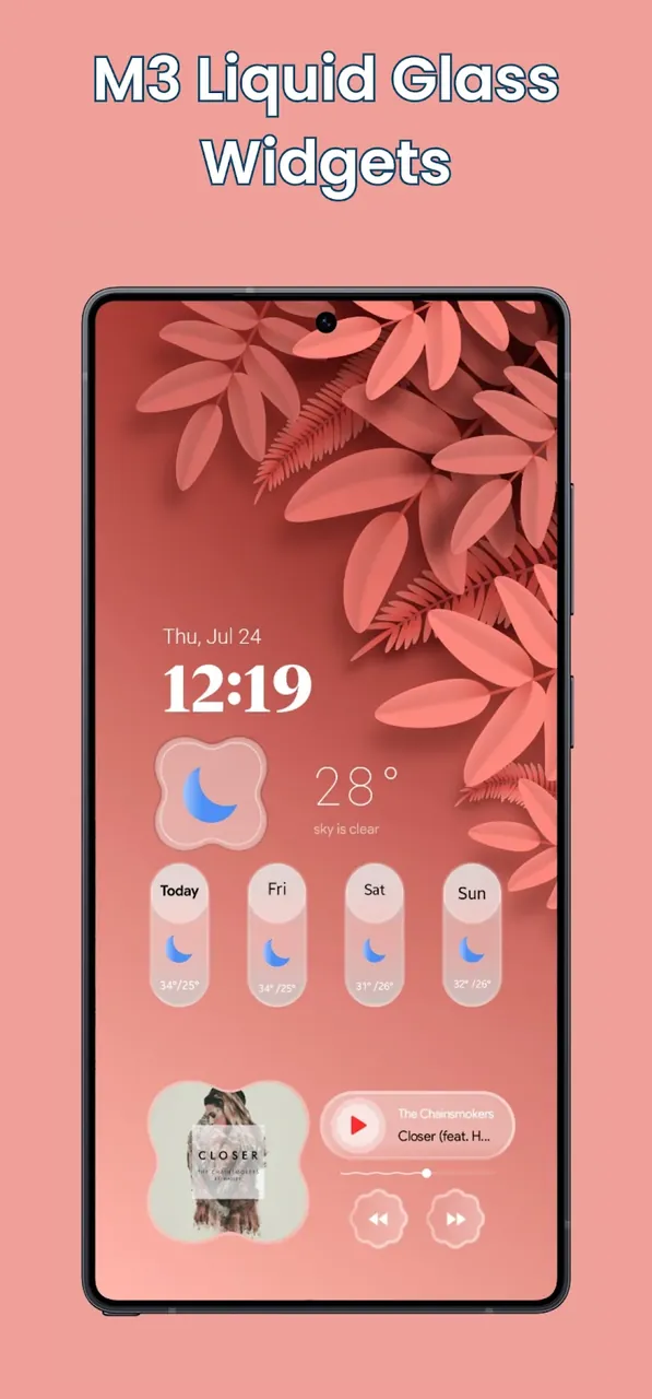 Capture d'écran de l'application Material Glass Widgets 5