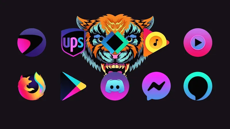 Captura de pantalla 2 de ATOMIC - Dark Retro Icon Pack