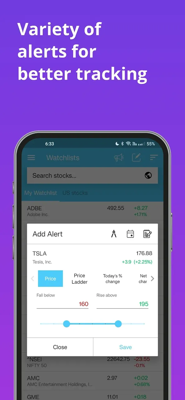 Stock Alerts BG (Alarm/Tracker) capture d'écran 4